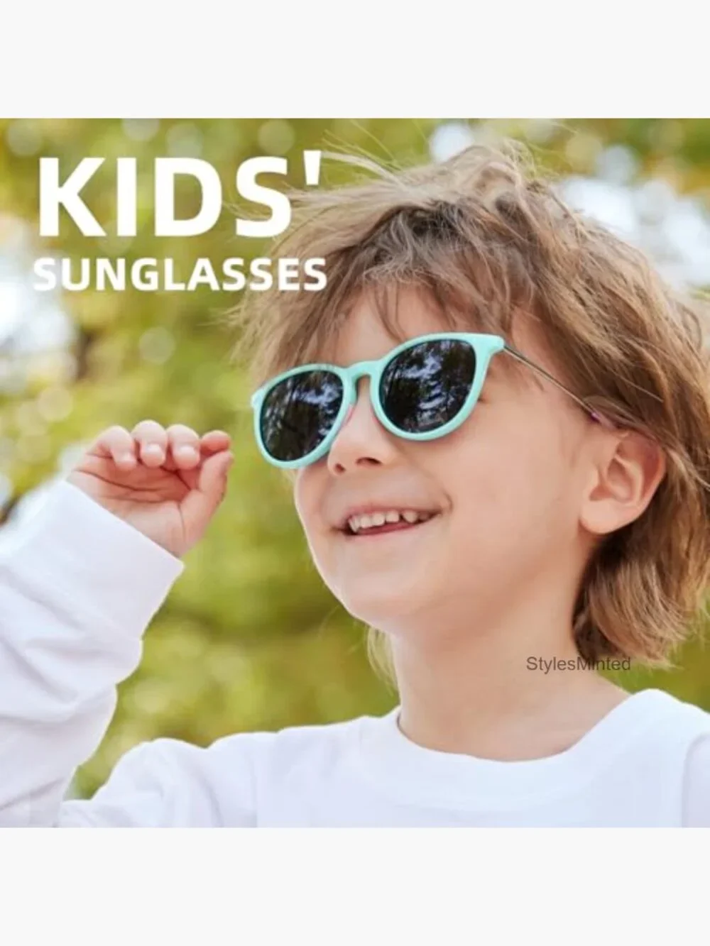Kids Polarized Sunglasses Vintage Round UV400 Protection for Boys Girls 5-12